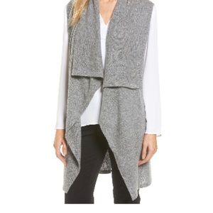 Halogen Waterfall Drape Front Cashmere Vest